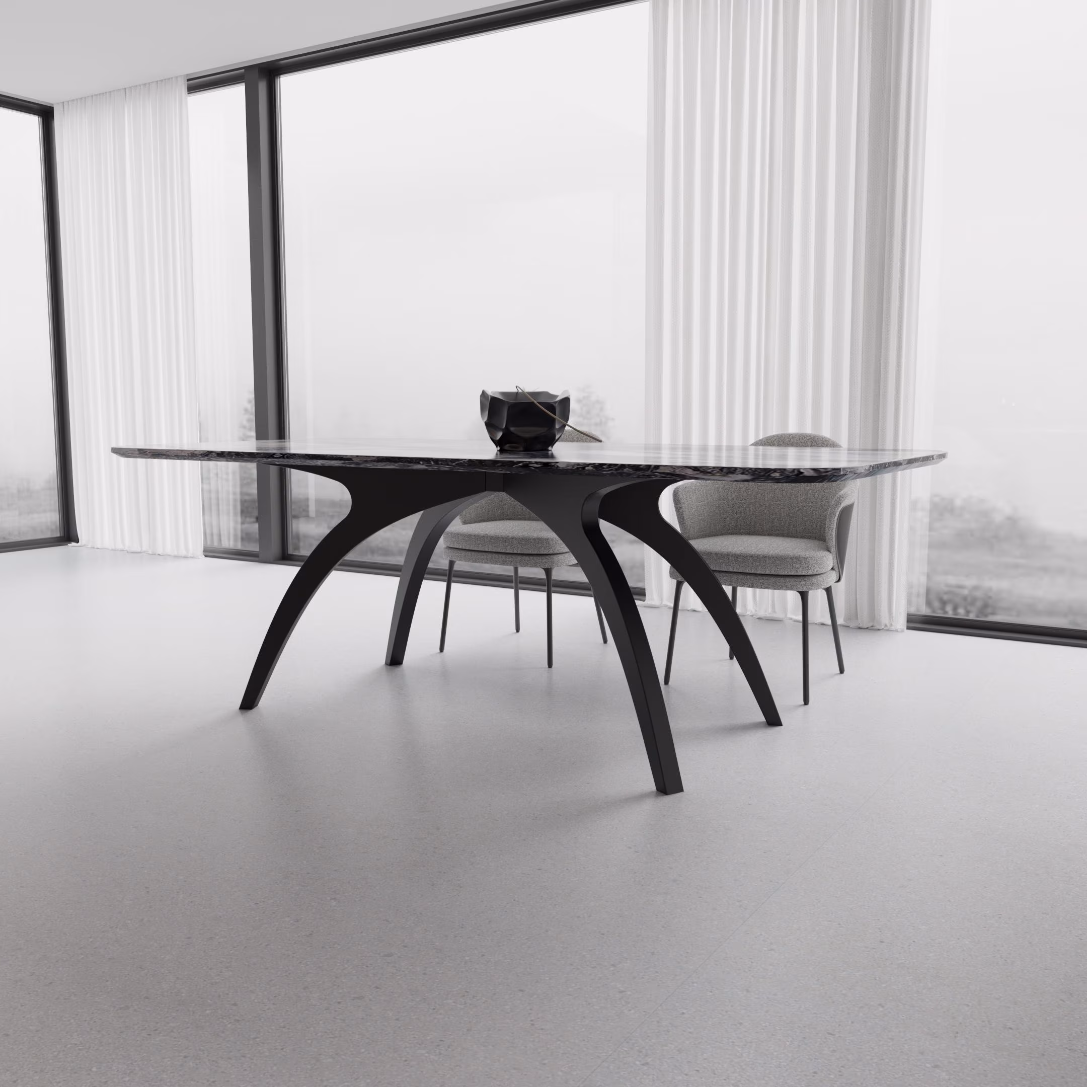 Handmade Steel Spider Dining Table Base, Modern Pedestal Legs for Marble Wood Tops