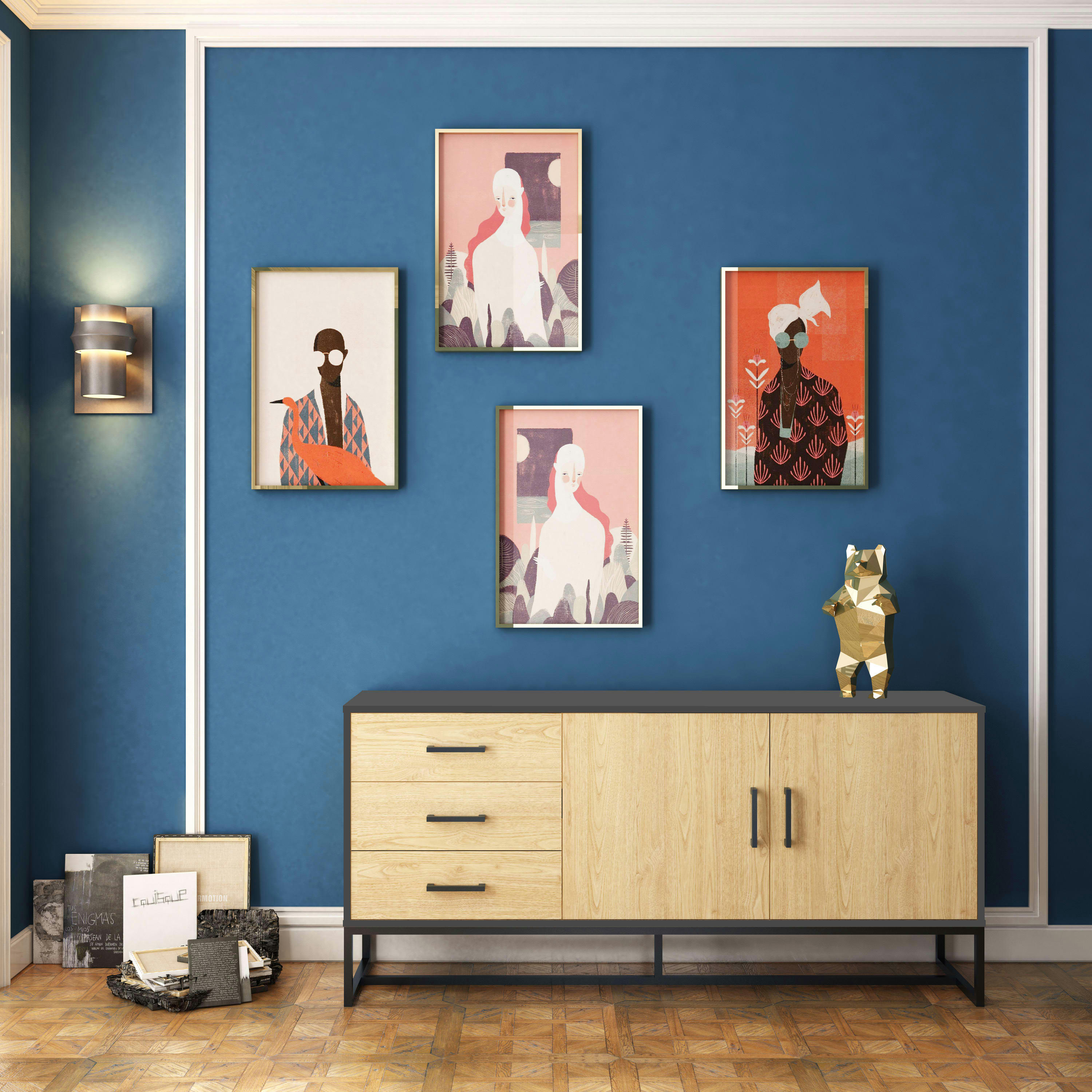 DETROIT - Buffet industriel avec 3 tiroirs