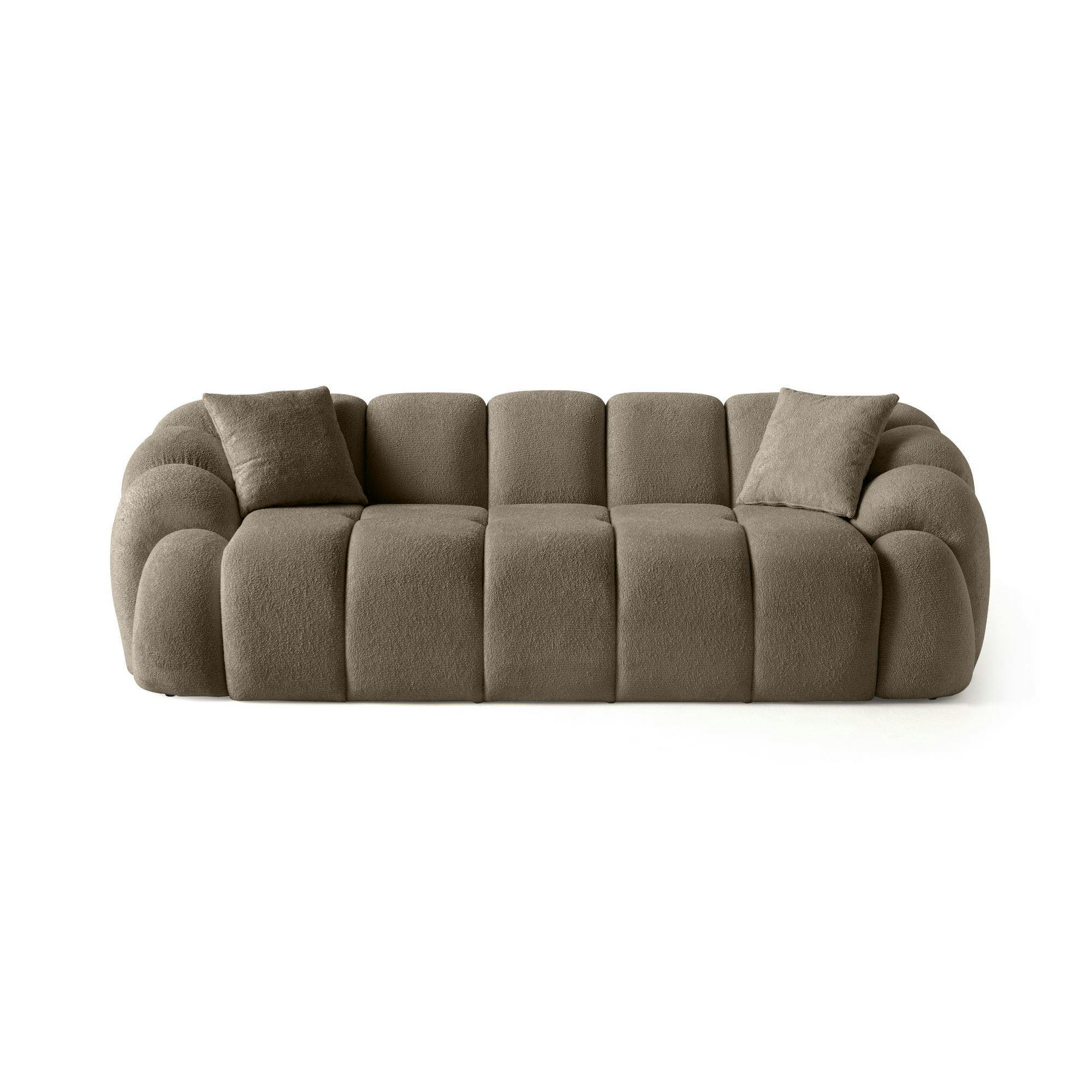 Canapé 3 places taupe design arrondi ONDA