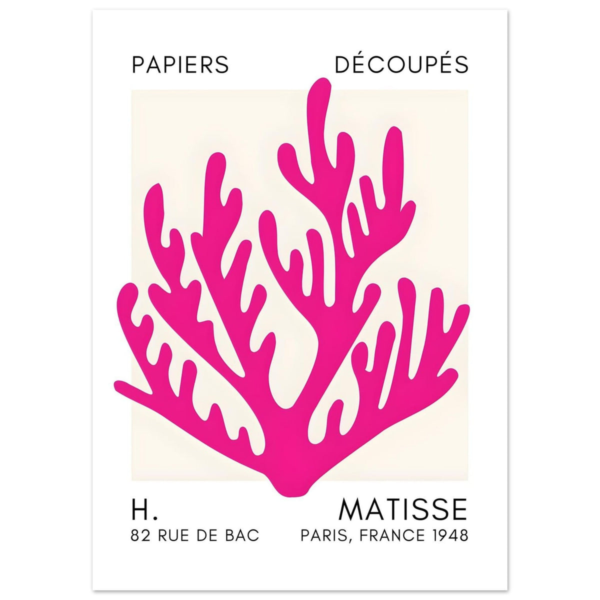 Artfulprints Poster Matisse – Coral harmony pink  - 50x70 cm - Roze