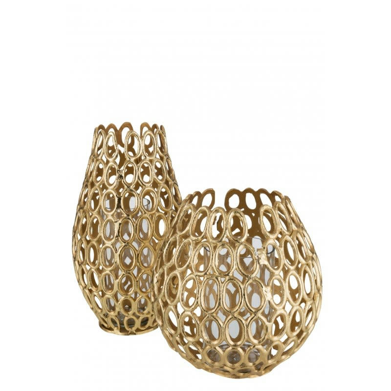 EVA - Photophore cercles alu or H41cm