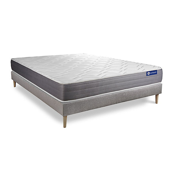 Ensemble Mémoire de forme de confort Mi-ferme avec sommier kit