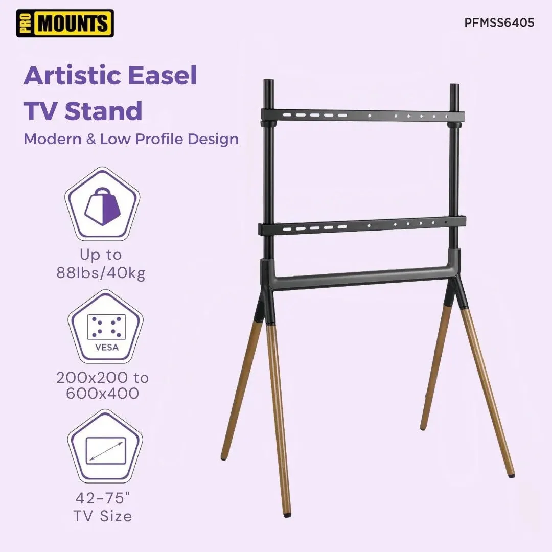 ProMounts Premium  Easel TV Stand Mount for 42-84 TVs and Holds Up to 99 Lbs