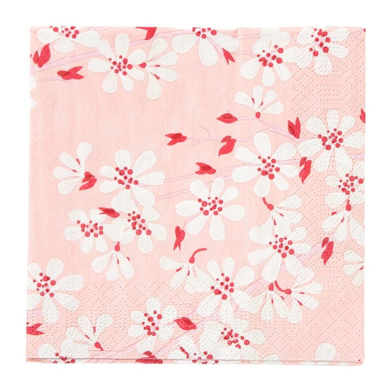 Servetten bloemenprint - 33x33 cm - set van 20