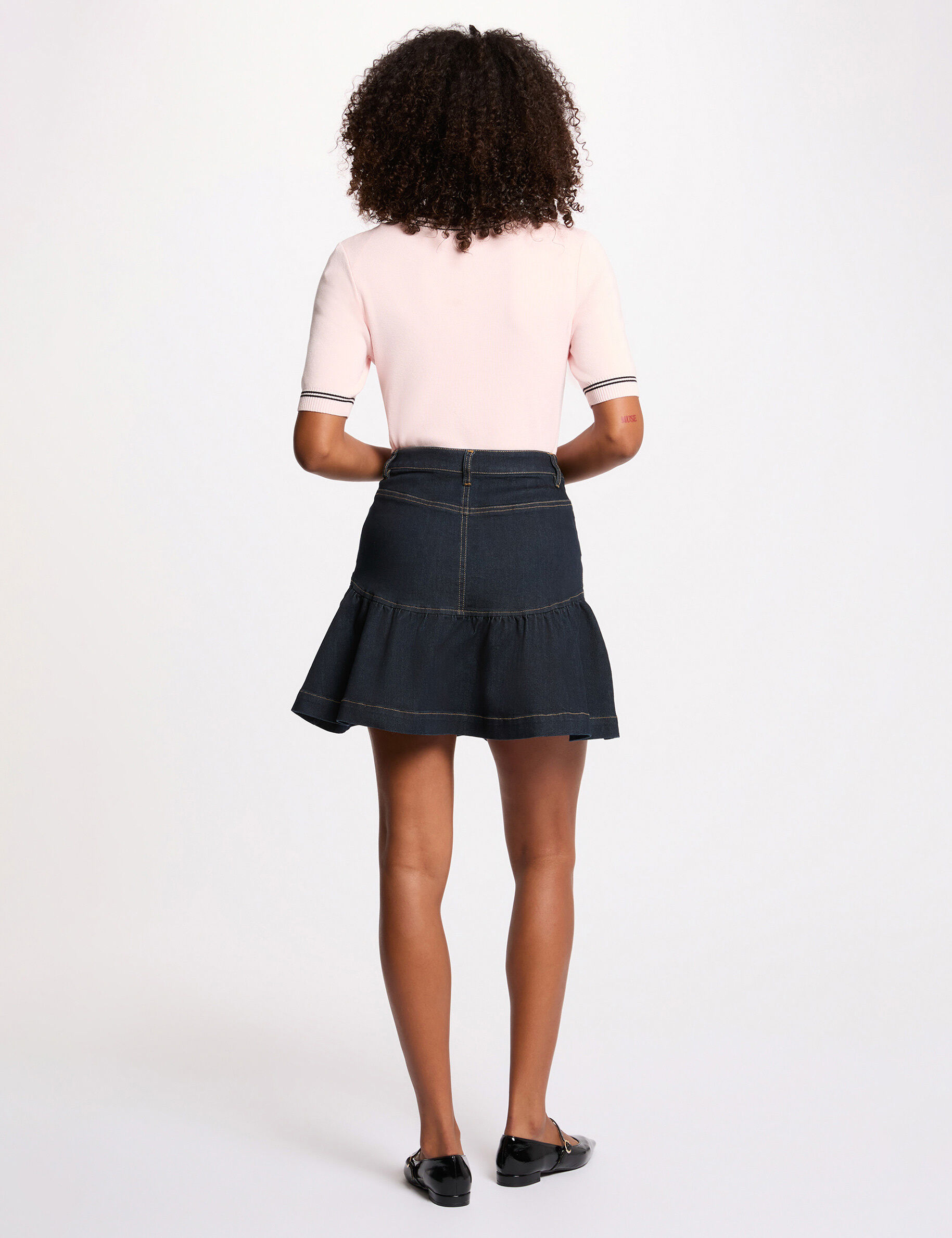 Fitted Short-Sleeve Cardigan Light Pink Women