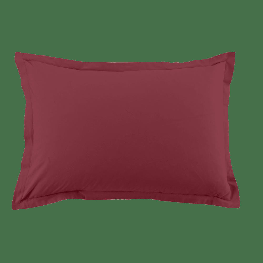 - Lot de 2 taies d'oreiller rectangles coton rouge cerise 50x70 cm