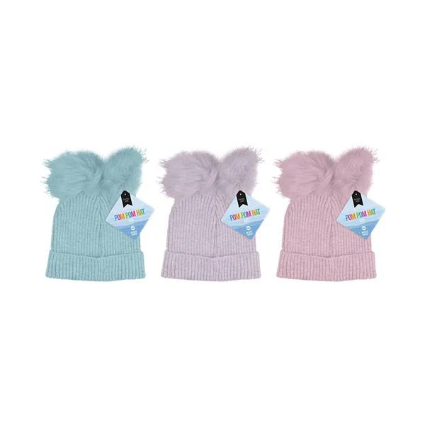 Kids Pom Pom Hat With Metallic Thread