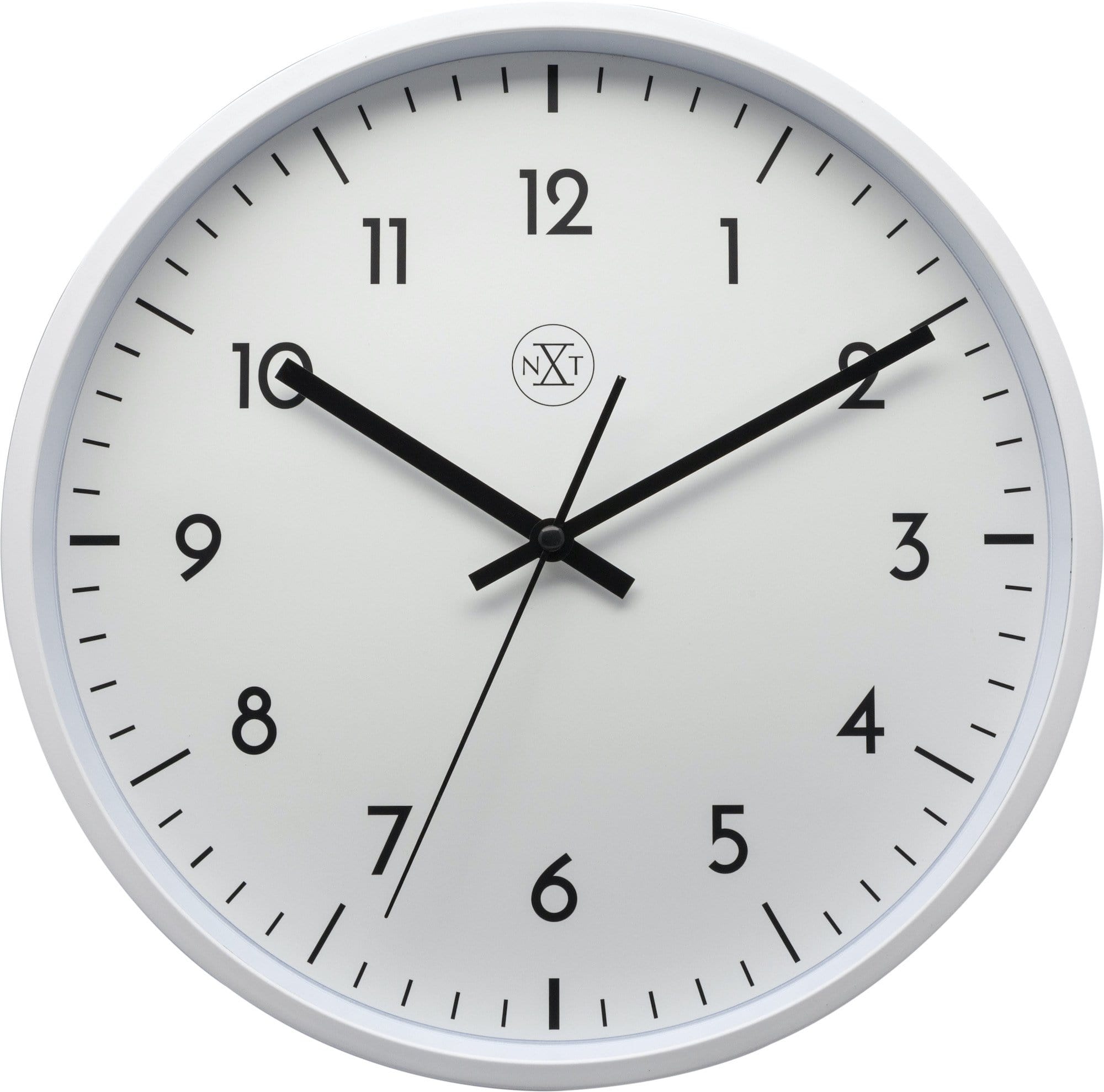 NeXtime - nXt - Wandklok - 30cm - Plastic - Wit - 'Easy Big'