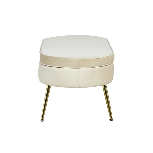 Hocker, Höhe: 40 cm, beige/goldfarben