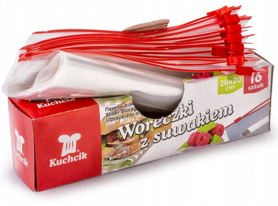 Woreczki śniadaniowe strunowe mocne 20 x 20 cm 16 sztuk Kuchcik