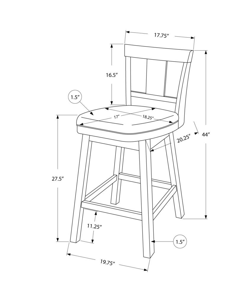 Monarch Specialities Panel Swivel Barstool Set, 44-in, 2-pc