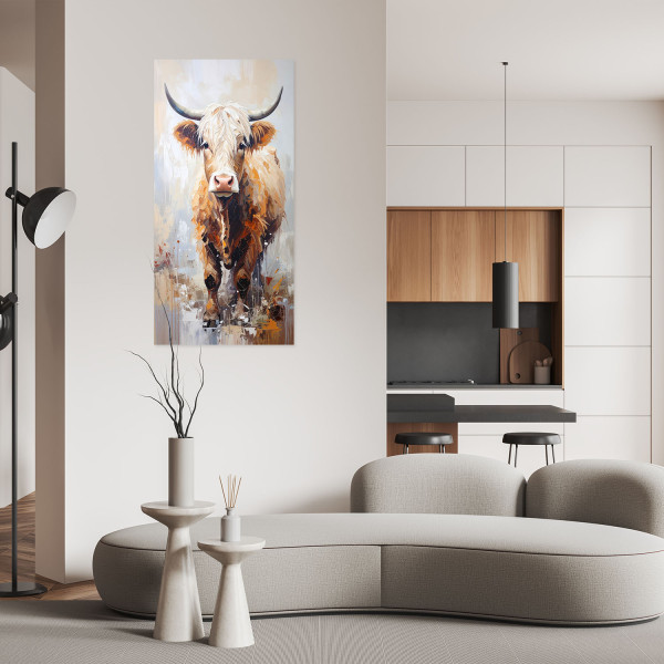 Naklejka na ścianę do salonu Feeby Szkocka krowa Zwierzęta Natura 40x80