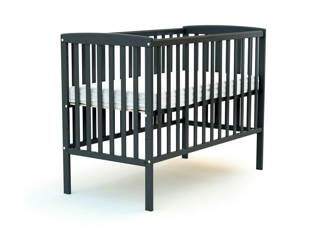 CONFORT - Lit bébé 60x120 réhaussé gris graphite