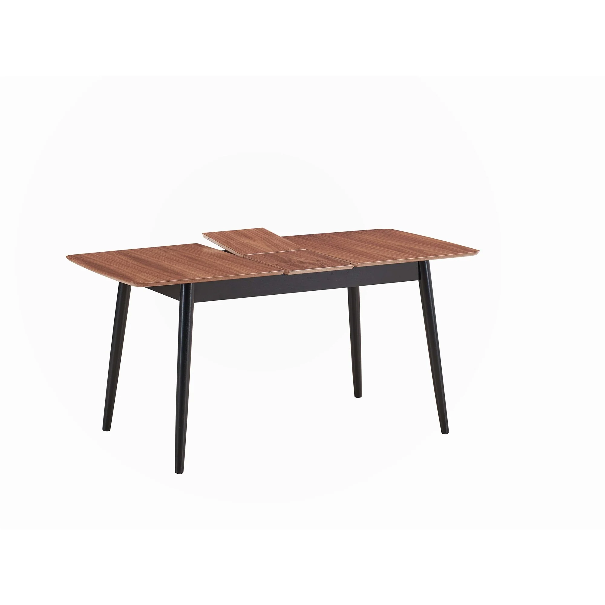 Natural and Black Dining Table with Bufferfly Leaf