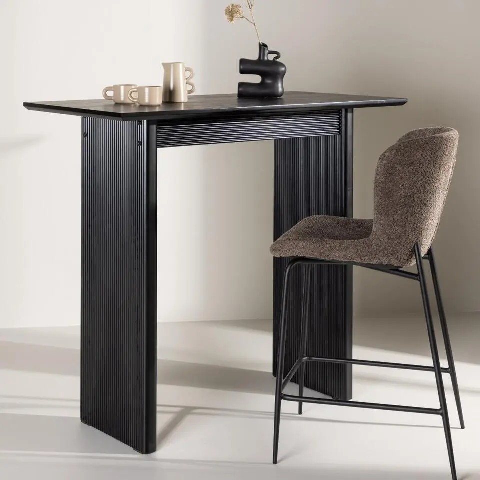 Bartafel Zwart Hout - 120x60x105cm - Vail