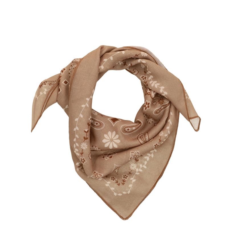 Manfield Beige sjaaltje met wit- en bruine details