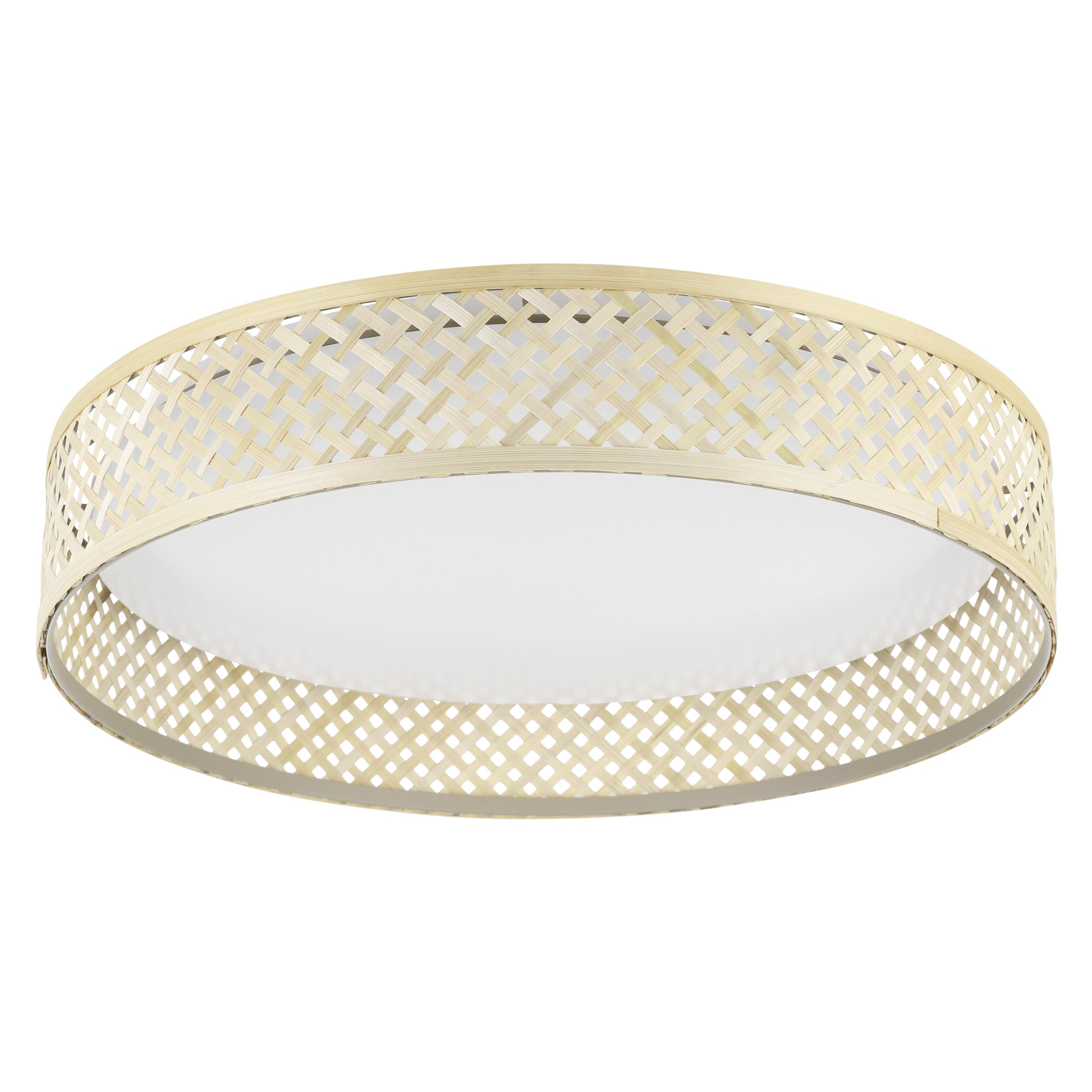 EGLO plafondlamp Luppineria - led - ø 38 cm - wit/bruin