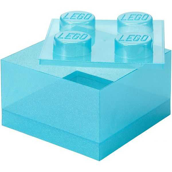 Brique de Rangement Lego translucide pailleté - Bleu