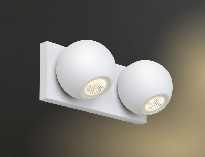 Kinkiet GOALbiały LED 2x8W 600lm wym:8x20x10cm IP20 Maxlight