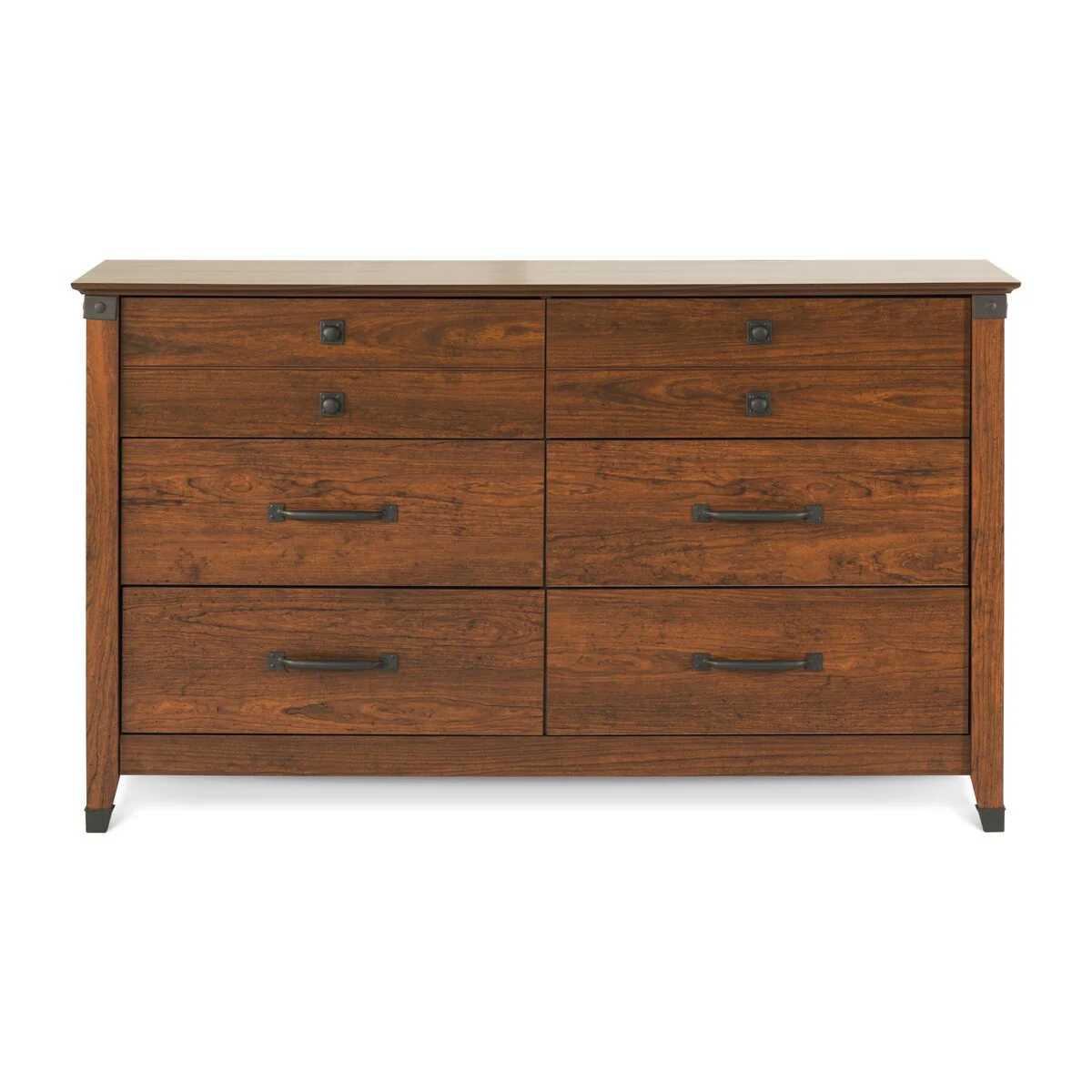 Child Craft Rustic 6-Drawer Double Dresser, Coach Cherry