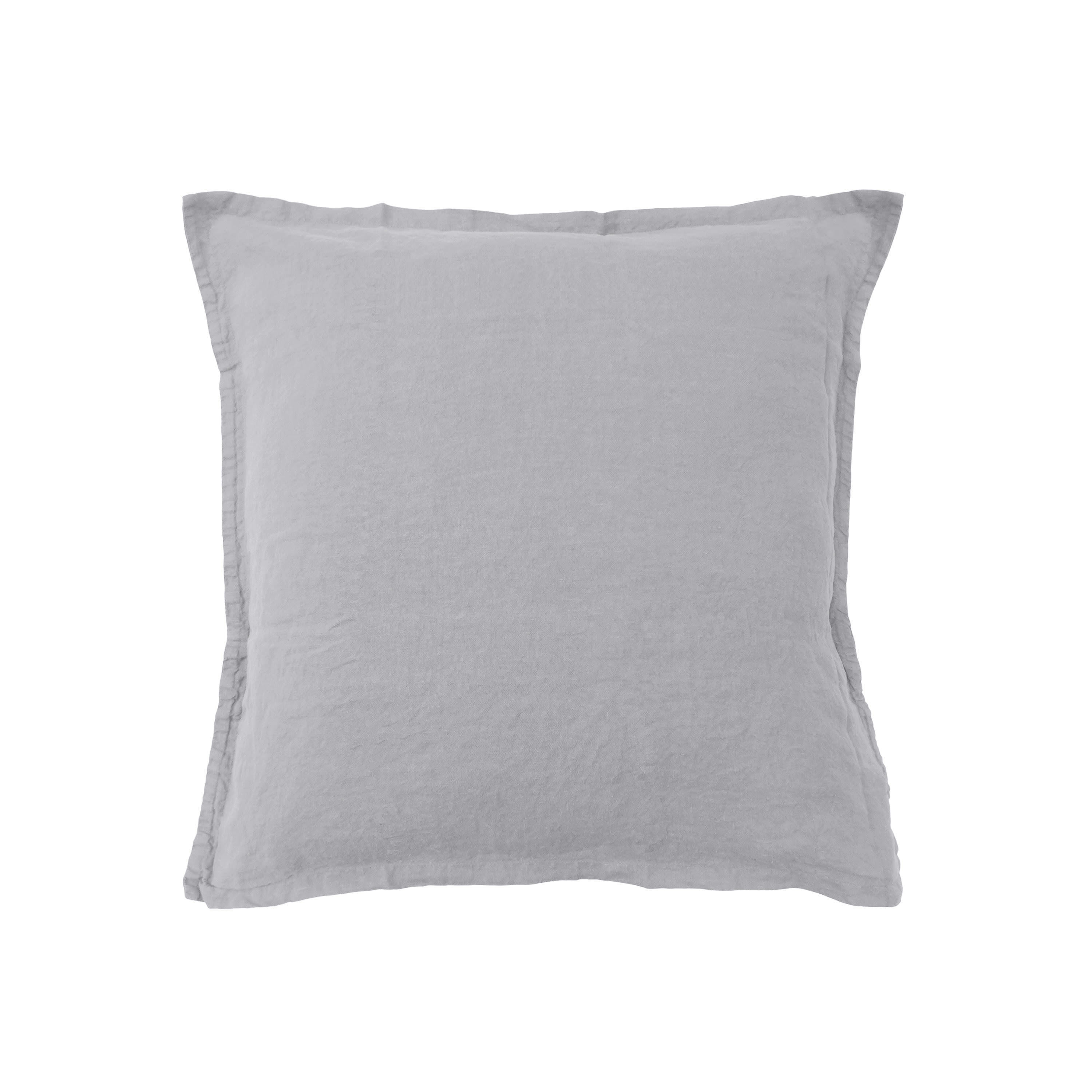 RÊVE DE LIN - Housse de coussin en lin lavé 50x50cm Gris Argent