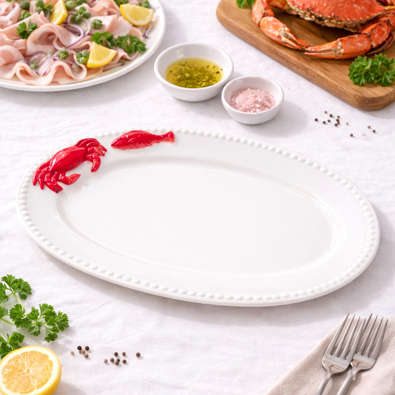 Piatto da portata 28 cm ceramica granchio Sea