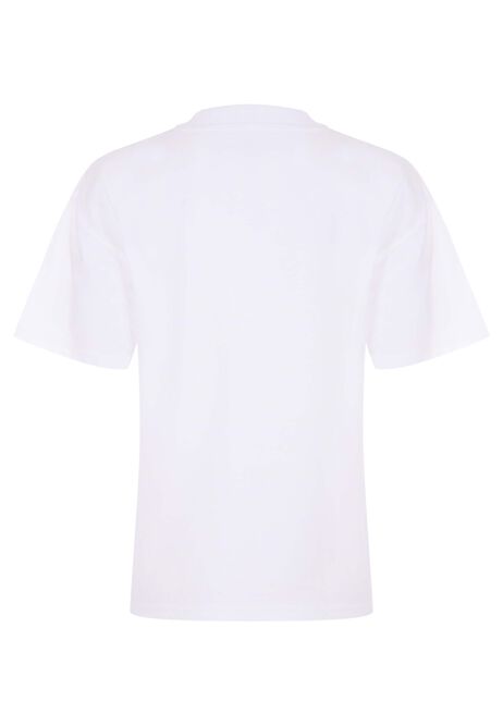 Older Boys White Cotton Racing Car T-Shirt