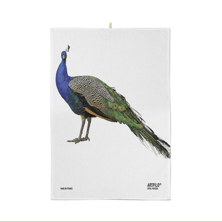 - Torchon cuisine oiseau coton blanc