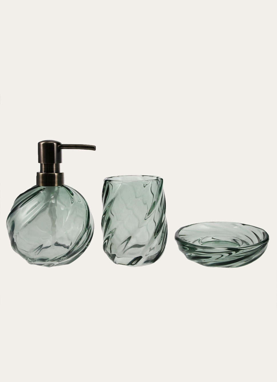 PORTE SAVON EN VERRE VERT