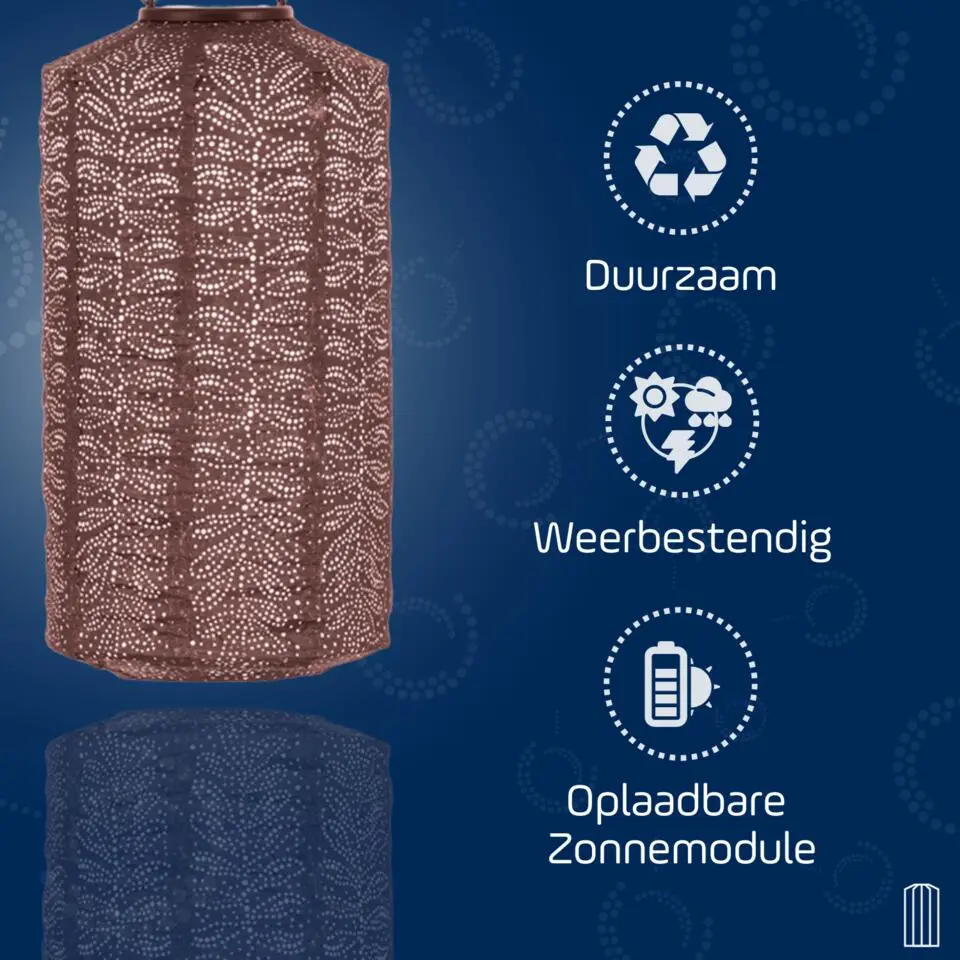 LUMIZ Solar Lampion Folia Cylinder - 18 cm - Plum