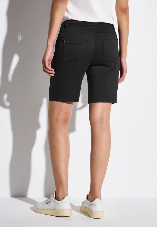 Satin Bermuda mit Zipper