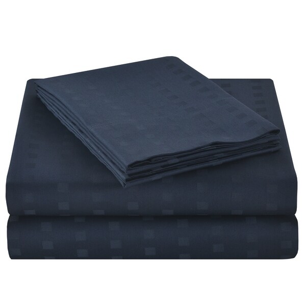Spring Home 1200 Thread Count 100% Egyptian Cotton Deep Pocket Dobby Striped Sheet Set