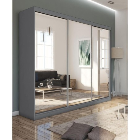 Szafa przesuwna z lustrem DEBRA 240 cm grafit