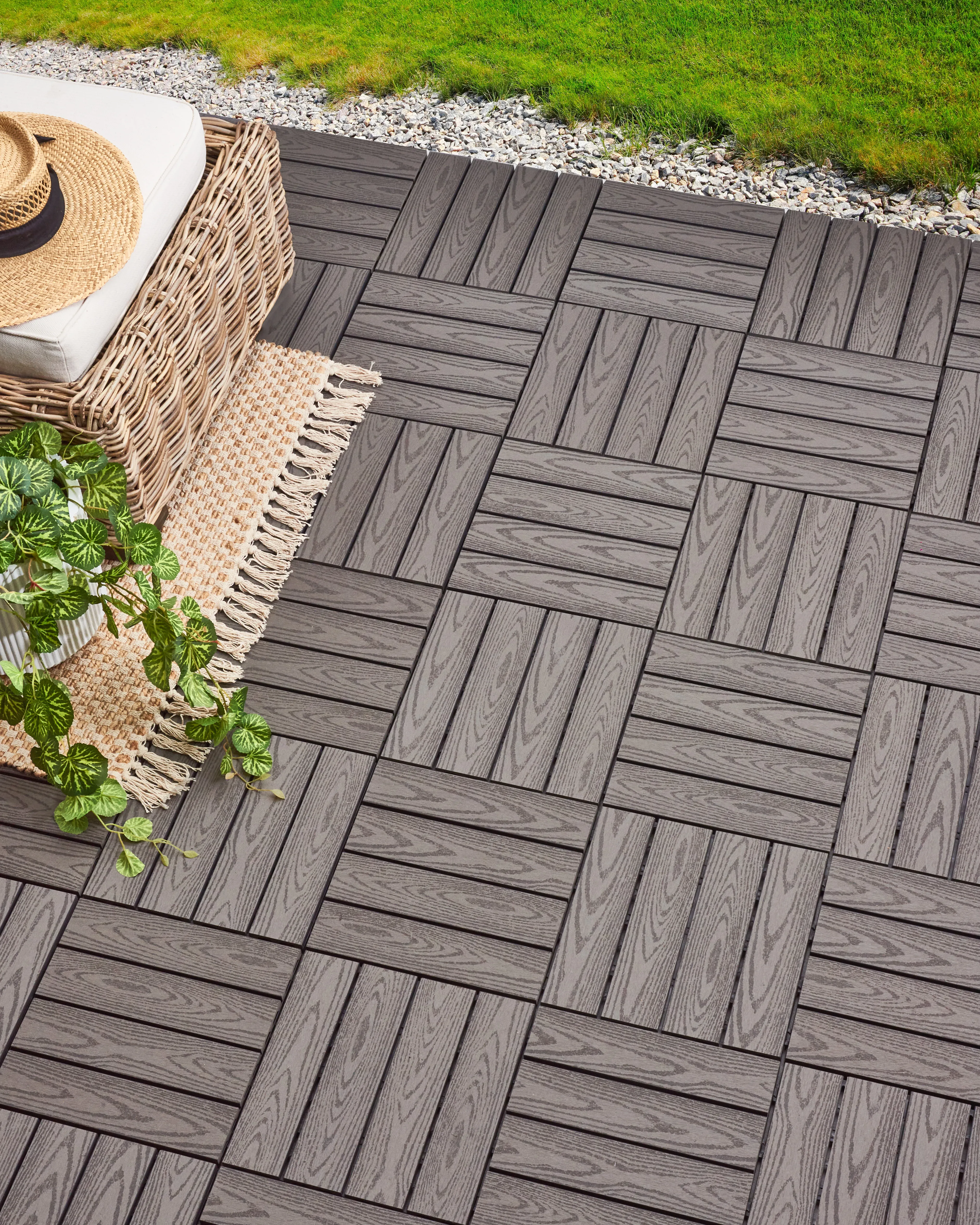Outdoor Flooring ATESSA Wood-Plastic Composite (WPC) Grey