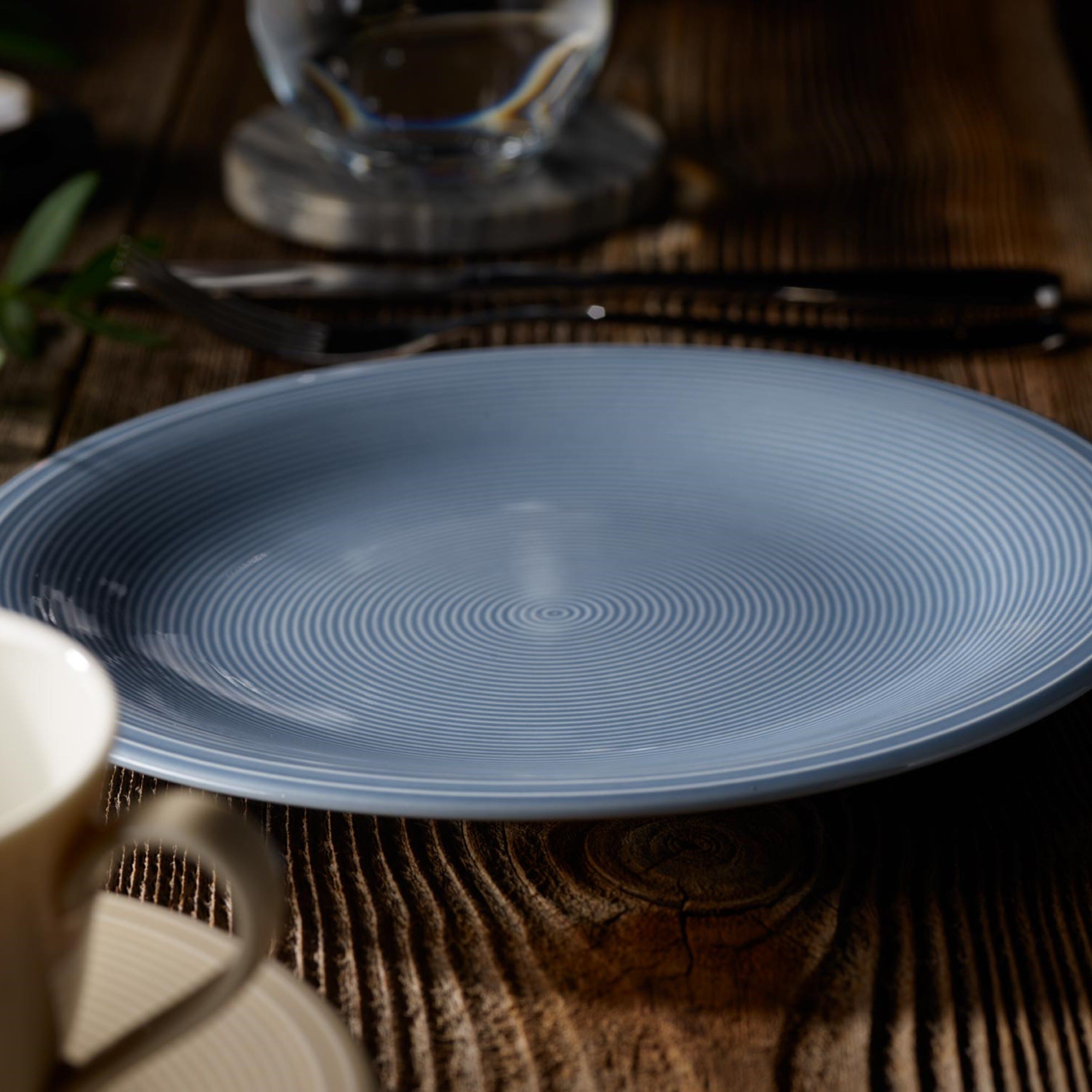Color Loop Salad/ Dessert Plate - Blue, 8.4'', Premium Porcelain