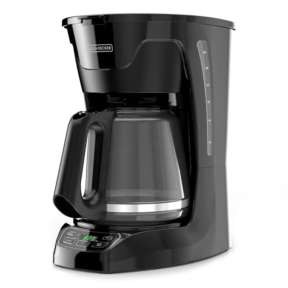 Black & Decker Programmable Coffee Maker with Glass Carafe, Black, 12 Cups