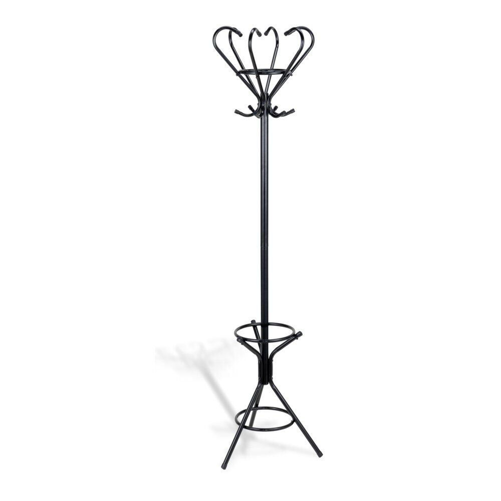 Porte manteau à poser métal noir rétro Ø27xH184cm