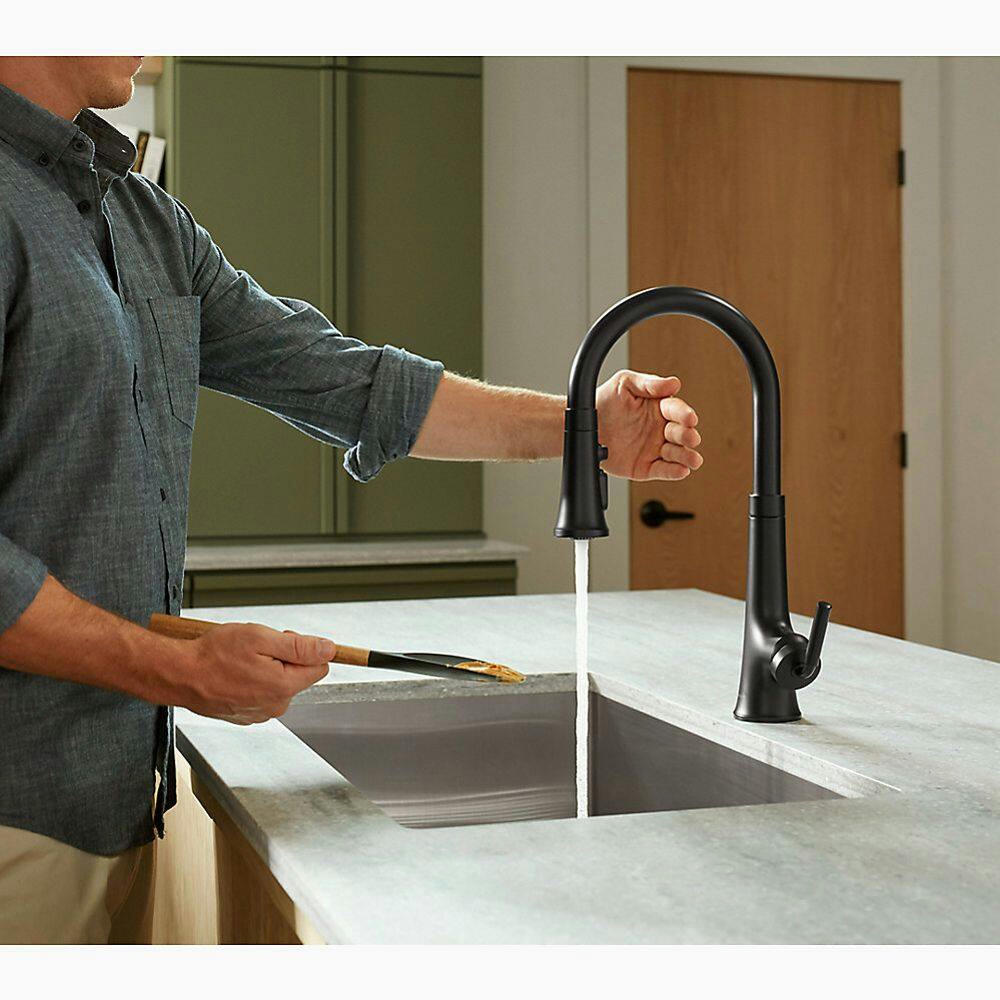 Kohler Tone™ Touchless Pull Down Kitchen Sink Faucet with KOHLER® Konnect, Matte Black