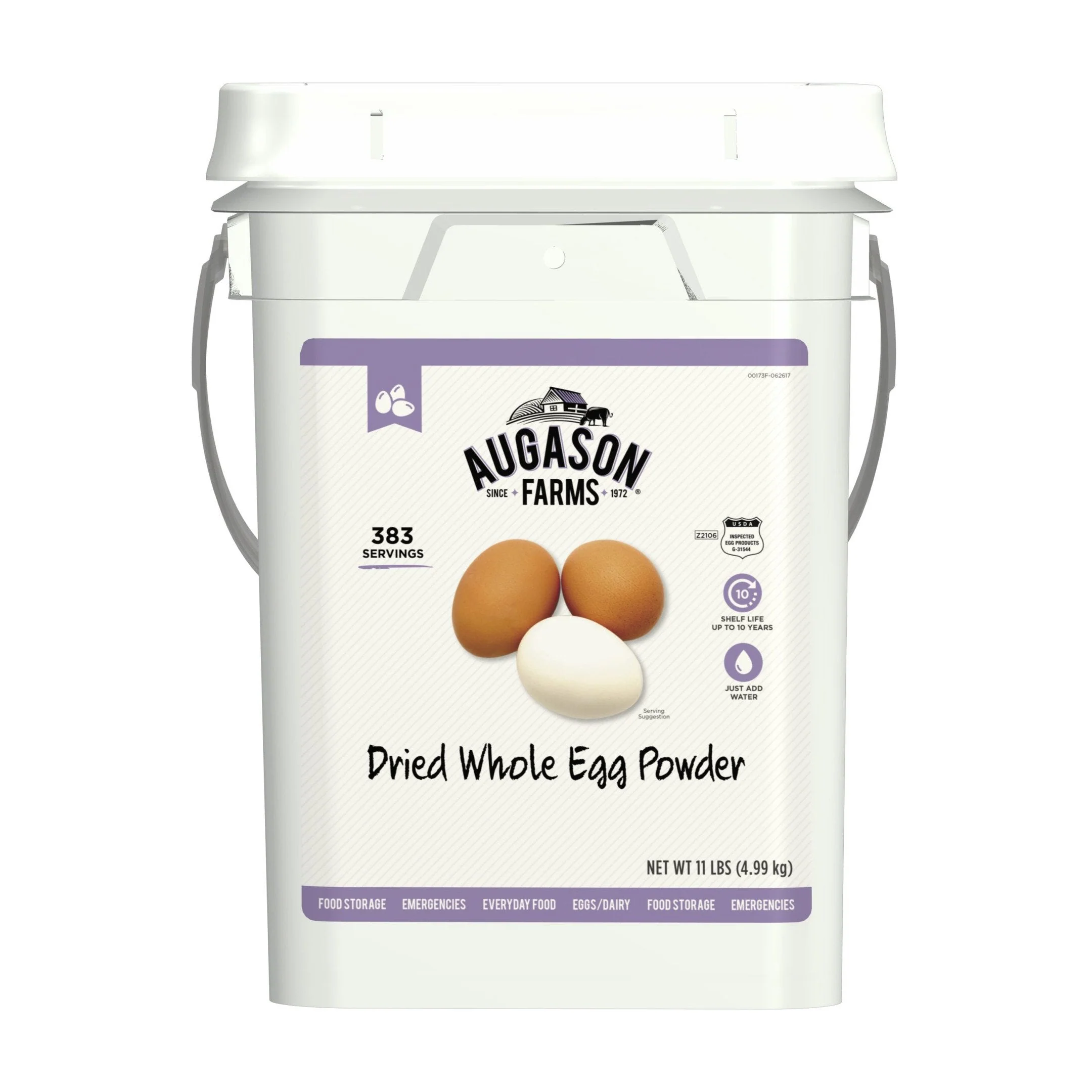 Whole Egg Powder Emergency Food Supply 11 Pound 4-Gallon Pail 383 Servings