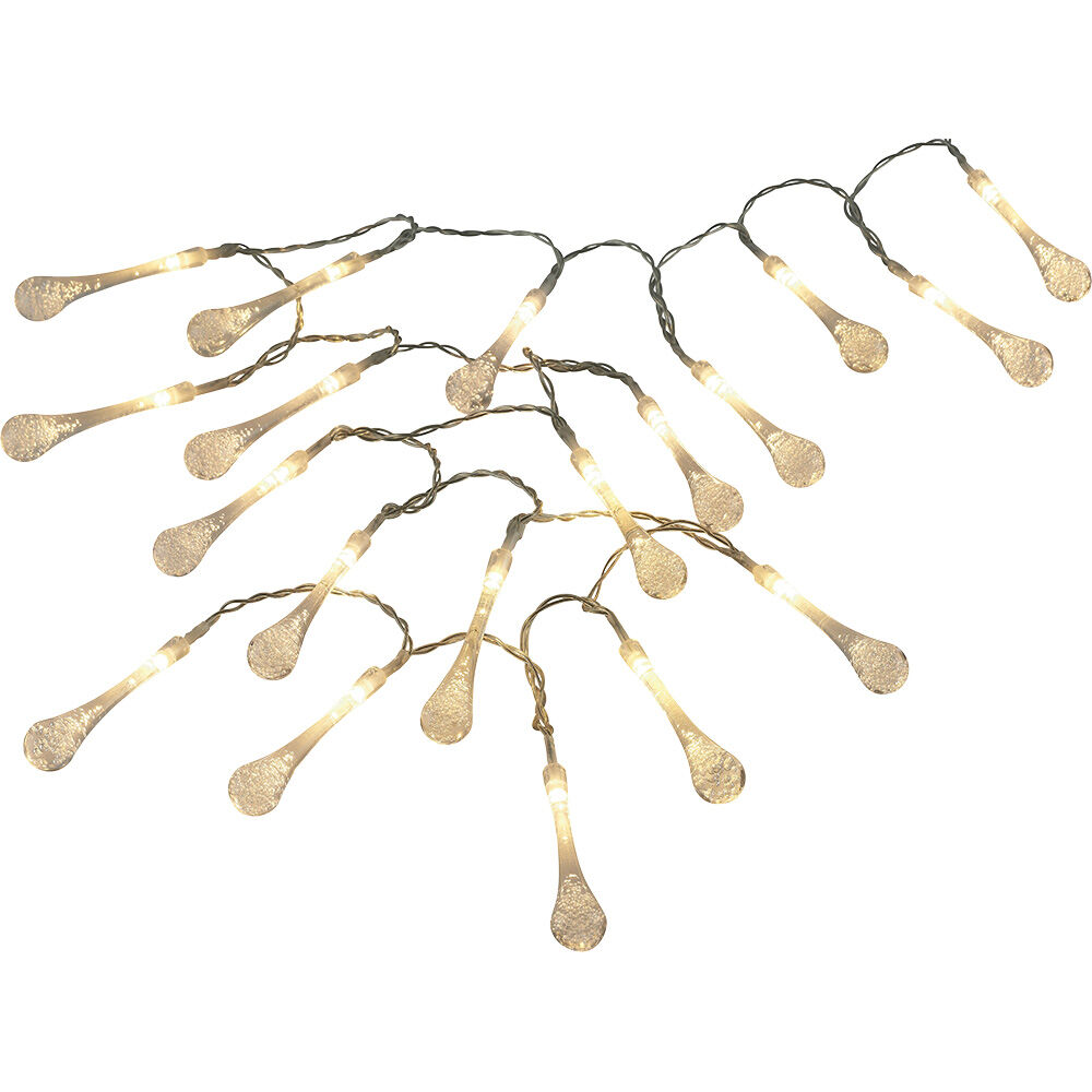 Guirlande intérieur forme goutte 20 LED blanc chaud