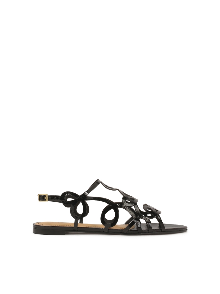 Black flat sole sandals
