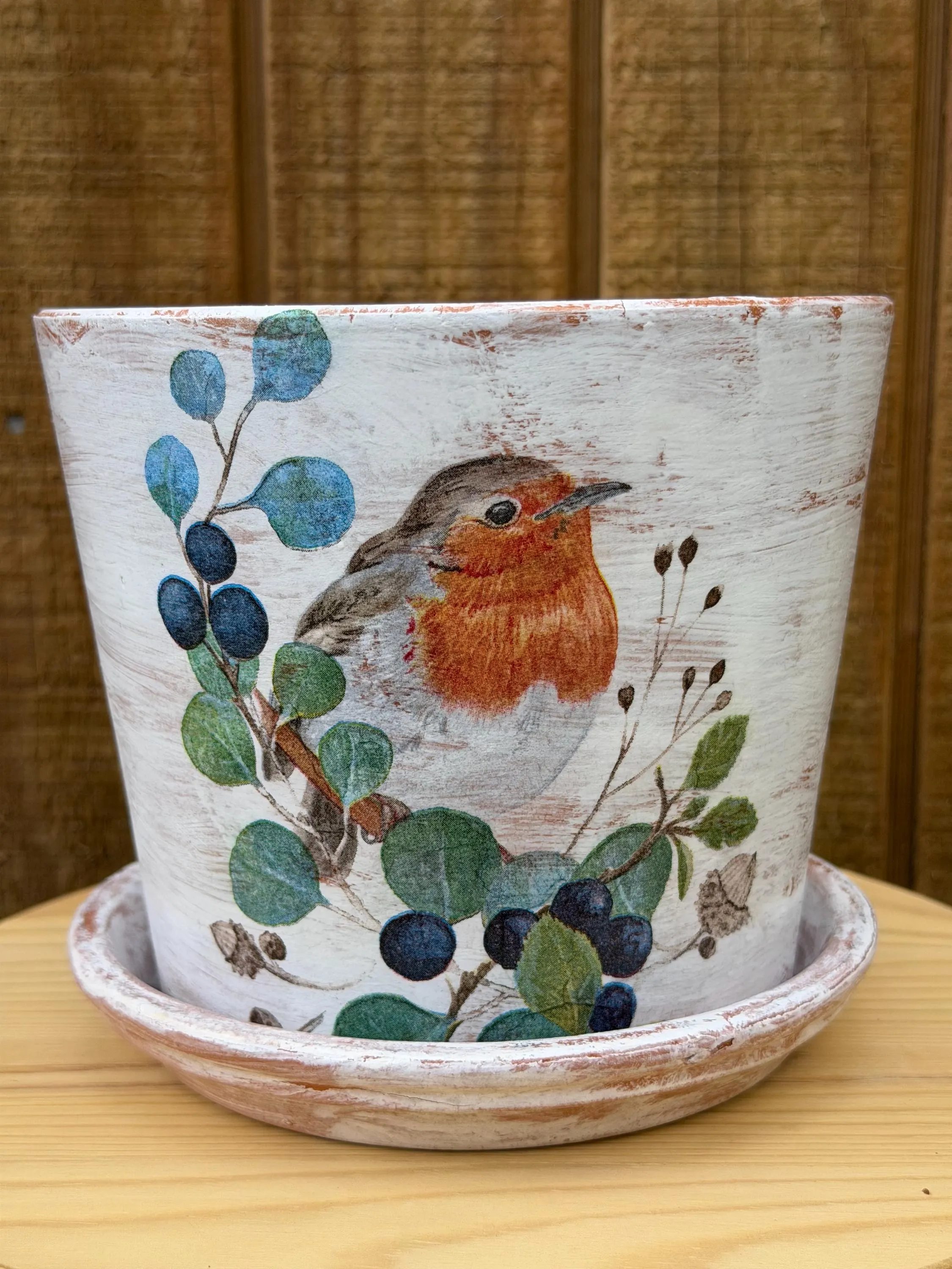 Decopodged Hand Painted Bird Planter/Indoor or Outside Flower Pot
