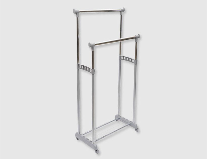 Kleiderwagen Aluminium weiß