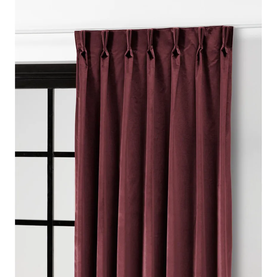 Kwantum Vouwgordijnen | Gordijnen | Gordijn Velours Romeo  Bordeaux