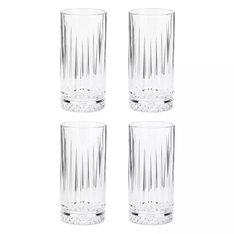 Habitat Pressed Set of 4 Hi Ball Glasses