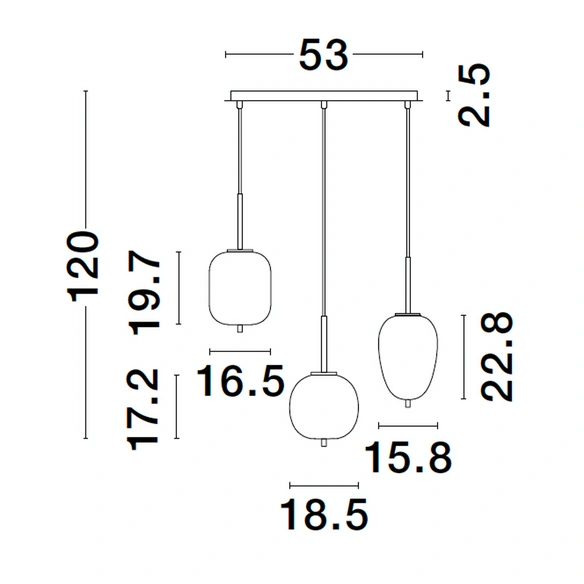 Pendelleuchte »Lato «, LED, 3-flammig, schwarz/weiß