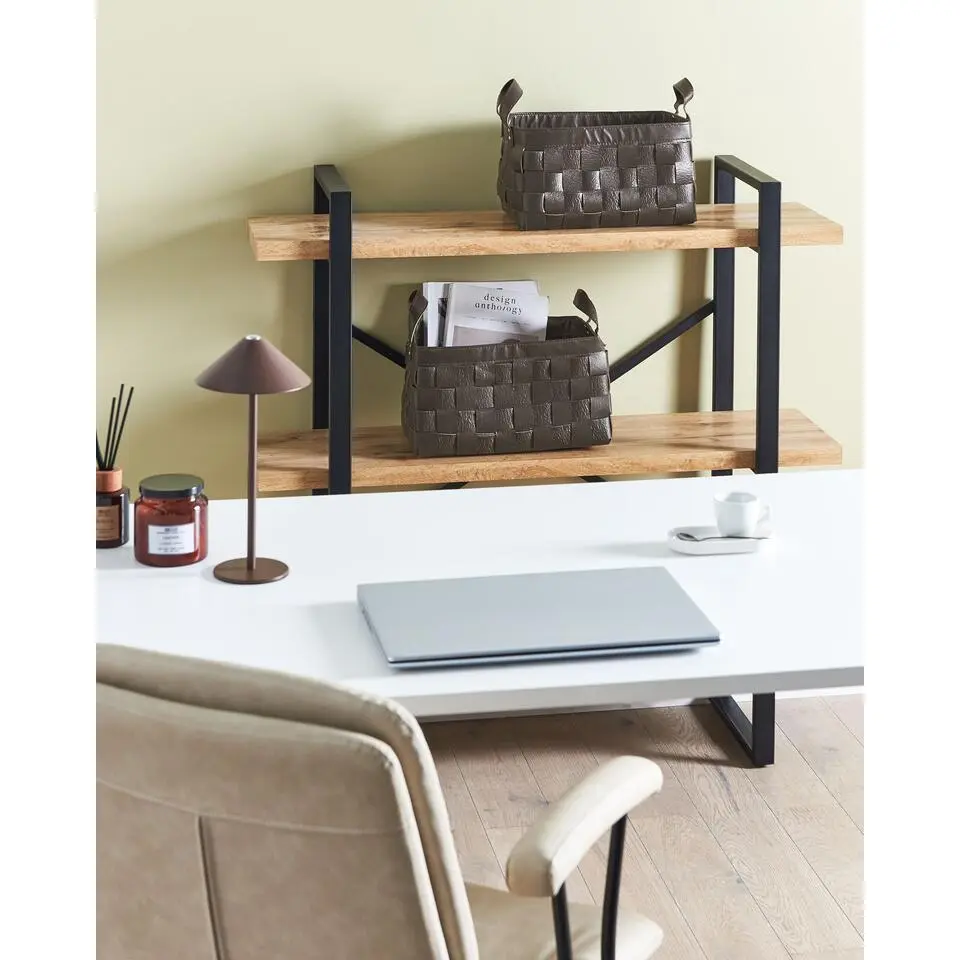 SIPPAR - Opbergmanden set van 2 - Donkerbruin - Kunstleer