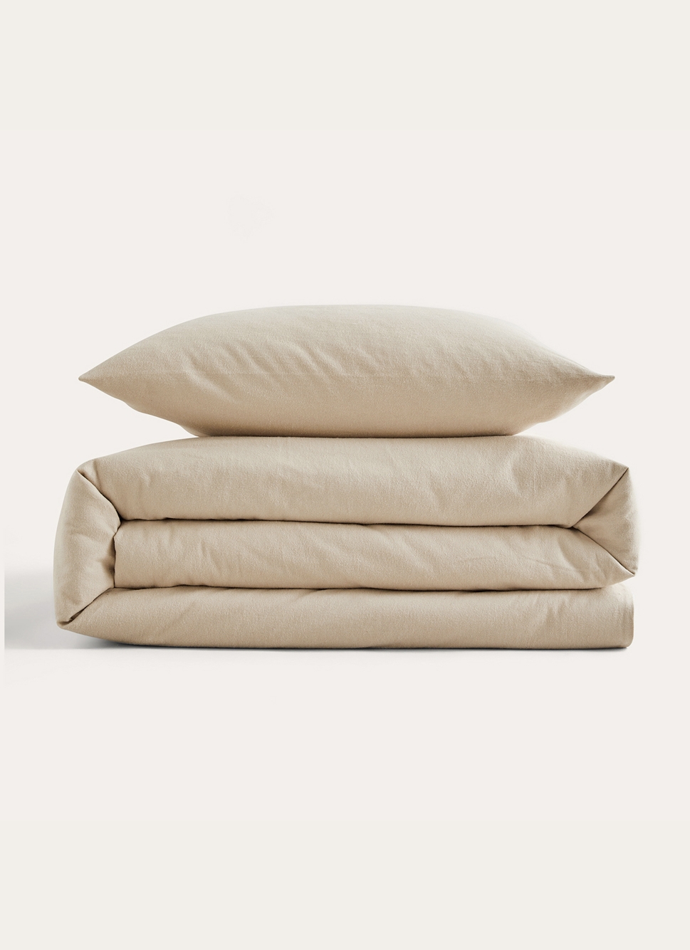 HOUSSE DE COUETTE EN FLANELLE COCON TAUPE
