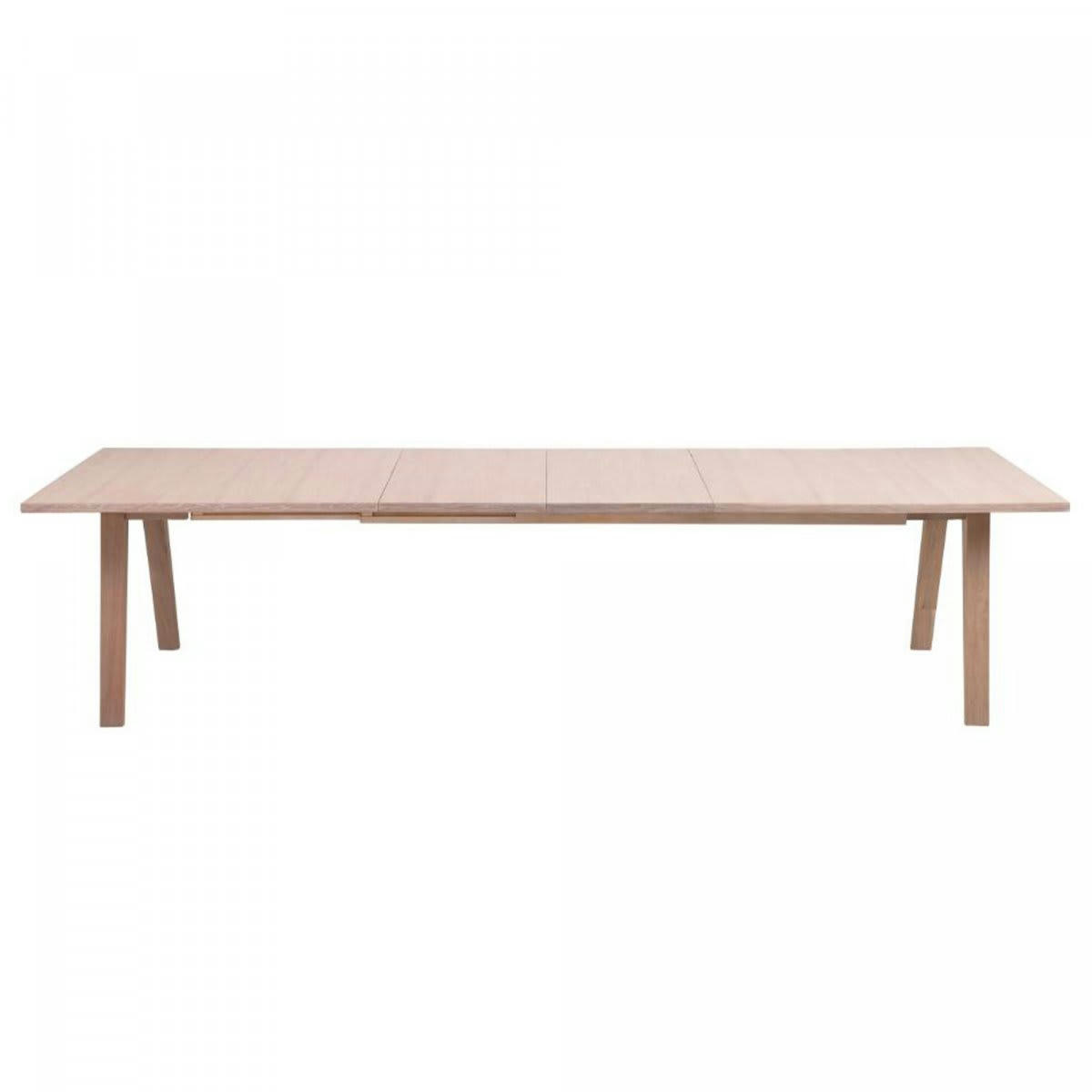 CHARLENE - Table à manger extensible en bois de chêne nature