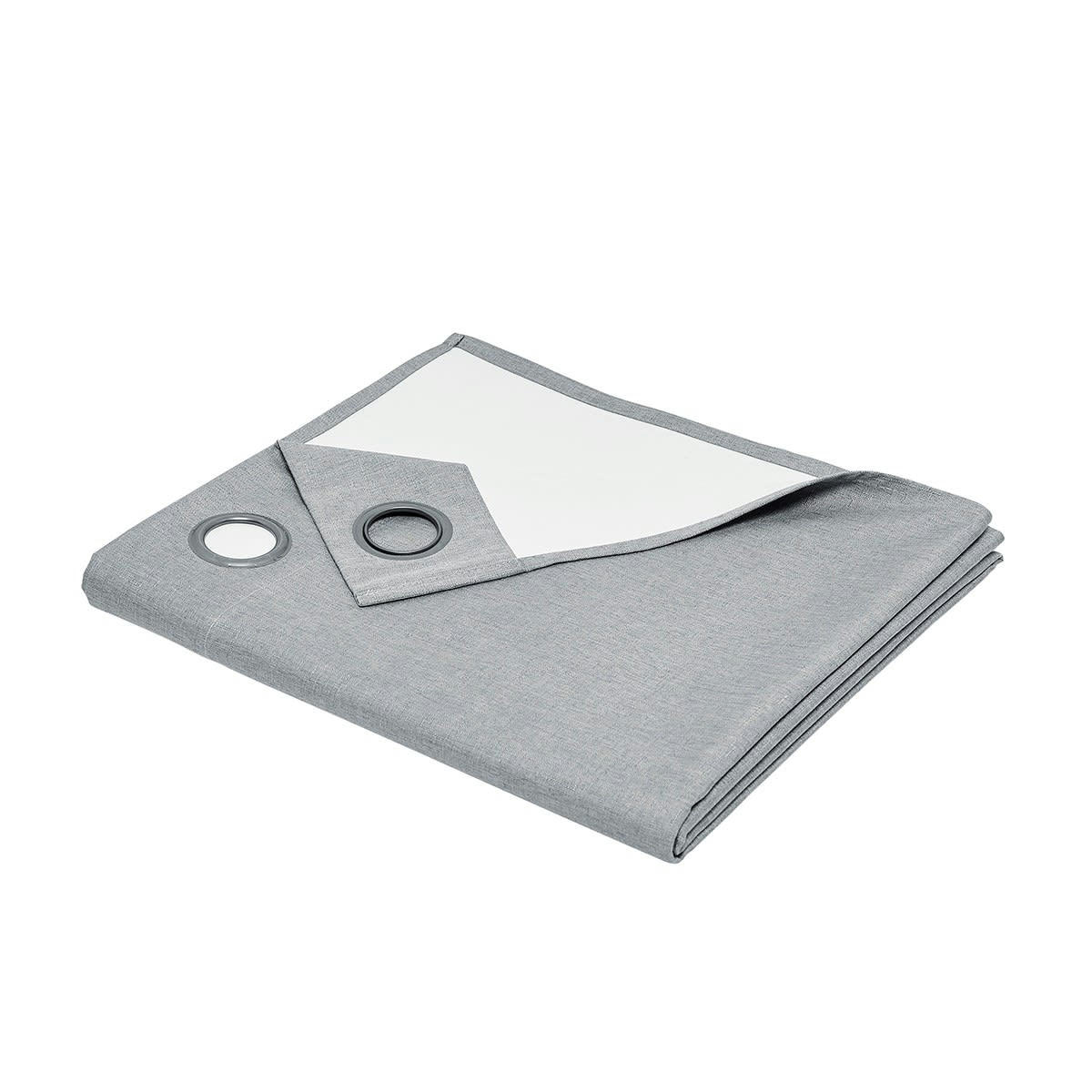 PRESTIGE EFFET LIN - Rideau occultant à oeillets uni en Polyester Gris 140x240cm
